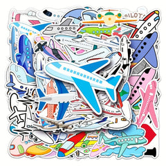 50pcs Airplane Graffiti Stickers Waterproof Cartoon Toy Stickers