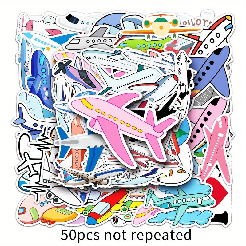 50pcs Airplane Graffiti Stickers Waterproof Cartoon Toy Stickers