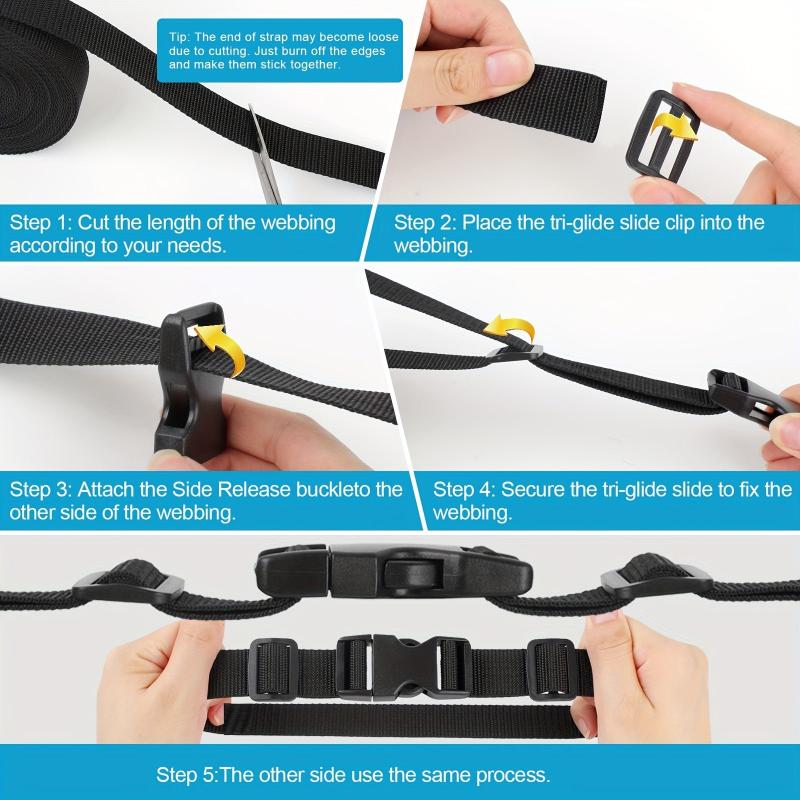 Adjustable Release Buckles Webbing Straps Set