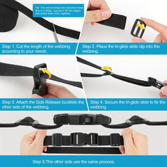 Adjustable Release Buckles Webbing Straps Set