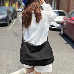 Green Crossbody Bag Flap Zipper Shoulder Bag Canvas Messenger Bag