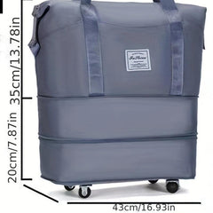 Expandable Travel Duffle Bag Large Capacity Luggage Bag With Wheels
