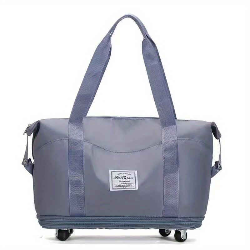 Expandable Travel Duffle Bag Large Capacity Luggage Bag With Wheels