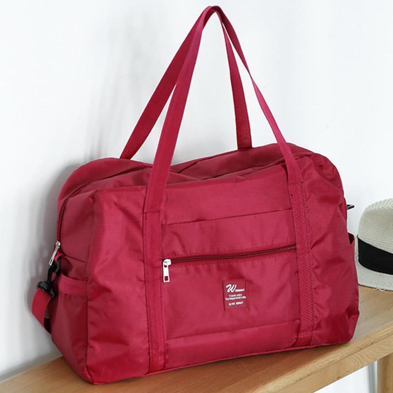 Large Zipper Duffel Bag Letter Detail Travel Storage Bag