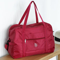 Large Zipper Duffel Bag Letter Detail Travel Storage Bag