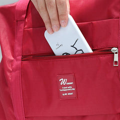 Large Zipper Duffel Bag Letter Detail Travel Storage Bag