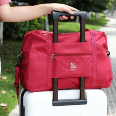 Large Zipper Duffel Bag Letter Detail Travel Storage Bag