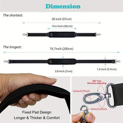 66 Cm Shoulder Strap with Extra Thick Cushion Pad and Dual Clasps