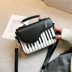 Piano Shape Flap Shoulder Bag PU Leather Handbag Crossbody Novelty Bag