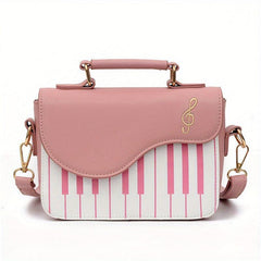 Piano Shape Flap Shoulder Bag PU Leather Handbag Crossbody Novelty Bag