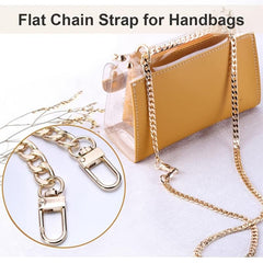 Golden Flat Chain Purse Strap Replacement for DIY Bag