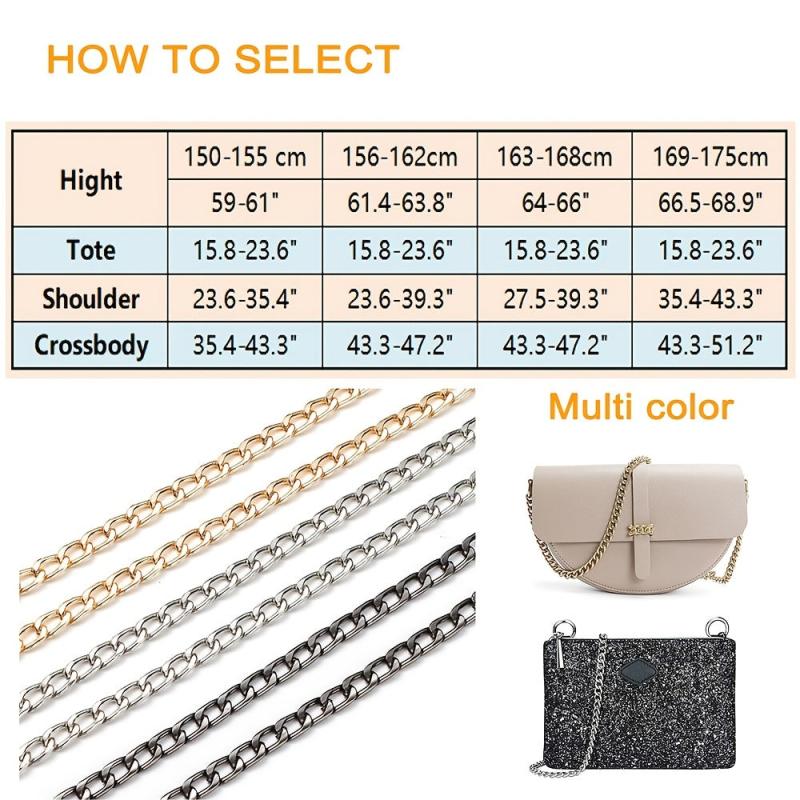 Golden Flat Chain Purse Strap Replacement for DIY Bag
