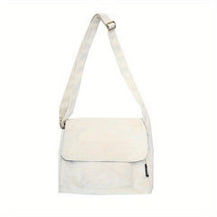 Minimalist Solid Messenger Bag All Match Shoulder Bag Casual School Bag