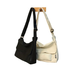 Minimalist Solid Messenger Bag All Match Shoulder Bag Casual School Bag