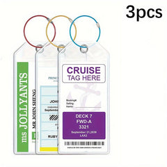Cruise Luggage Tag Holders Zip Seal Reusable Clear 10 Pack