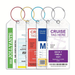 Cruise Luggage Tag Holders Zip Seal Reusable Clear 10 Pack