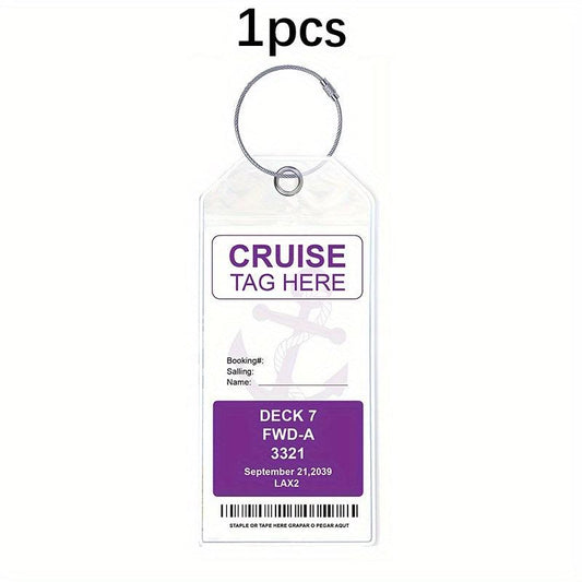 Cruise Luggage Tag Holders Zip Seal Reusable Clear 10 Pack
