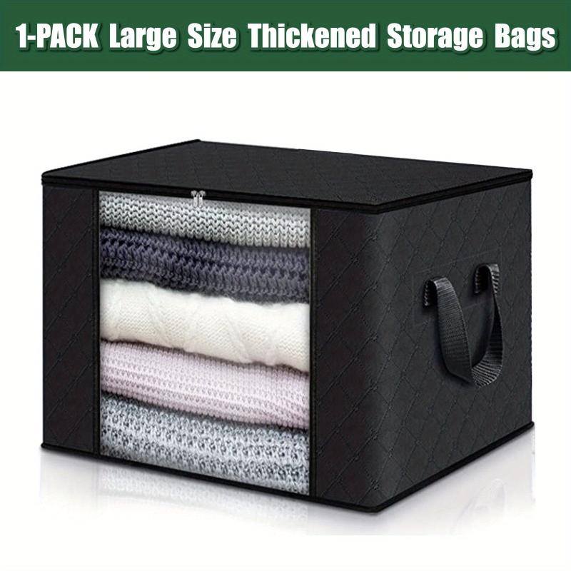 Large Capacity Clothes Storage Bins Durable Handles Zippers Thick Fabric