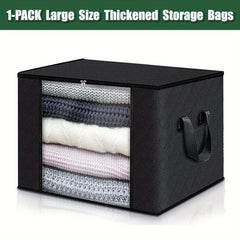 Large Capacity Clothes Storage Bins Durable Handles Zippers Thick Fabric