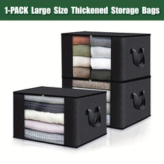 Large Capacity Clothes Storage Bins Durable Handles Zippers Thick Fabric
