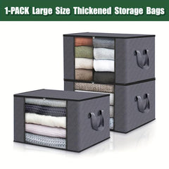 Large Capacity Clothes Storage Bins Durable Handles Zippers Thick Fabric