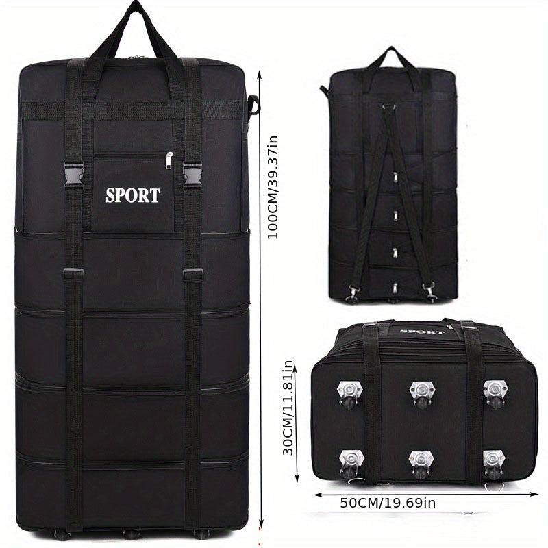 Oversized Travel Bag With Roller Large Capacity Luggage Bag