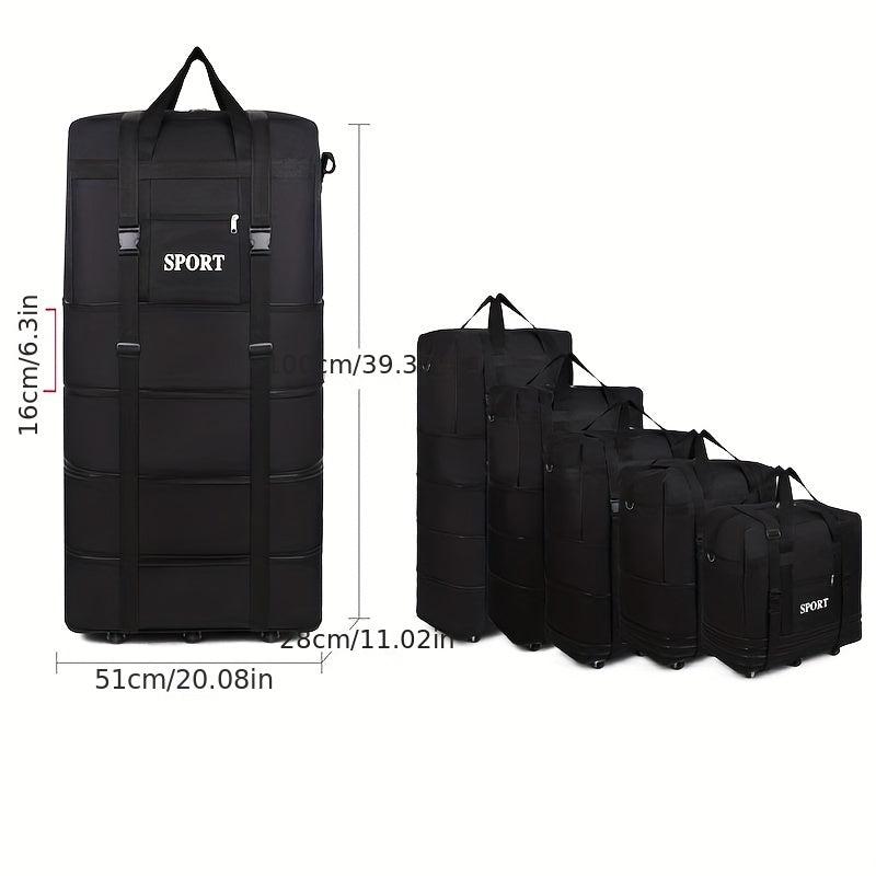 Oversized Travel Bag With Roller Large Capacity Luggage Bag