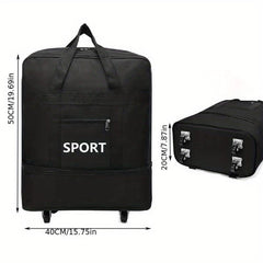 Oversized Travel Bag With Roller Large Capacity Luggage Bag