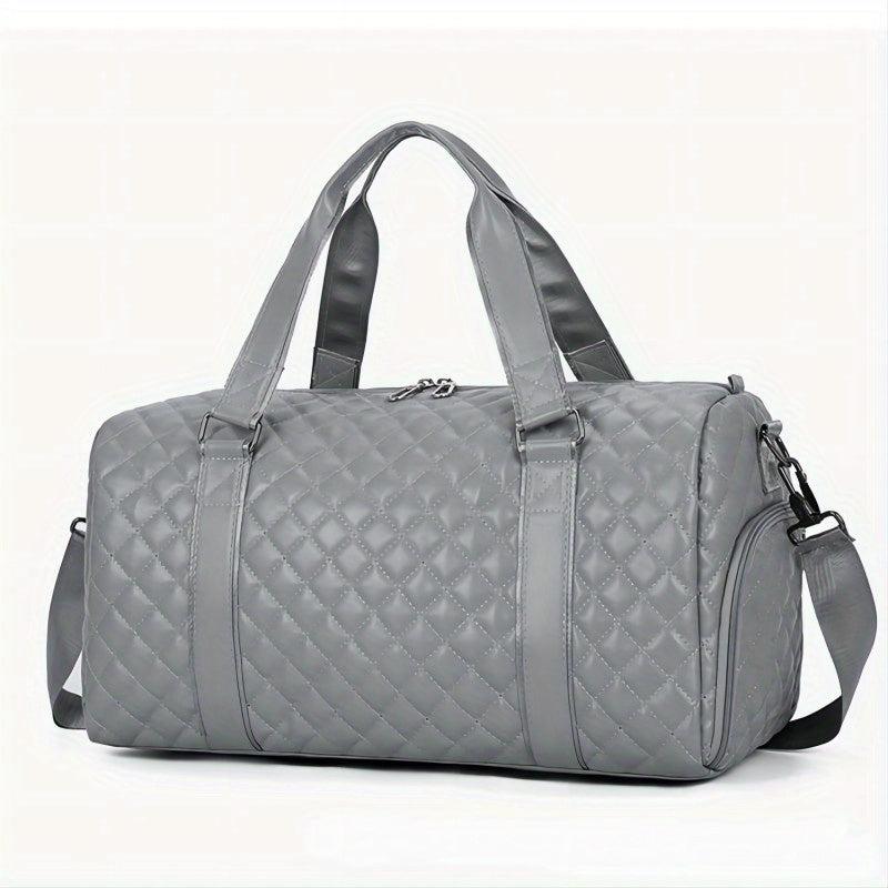 Crossbody Duffel Bag PU Tote Bag Gym Bag Weekender with Shoes Compartment