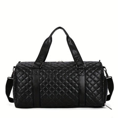 Crossbody Duffel Bag PU Tote Bag Gym Bag Weekender with Shoes Compartment