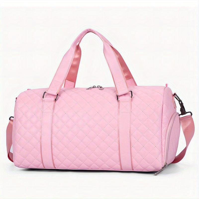 Crossbody Duffel Bag PU Tote Bag Gym Bag Weekender with Shoes Compartment