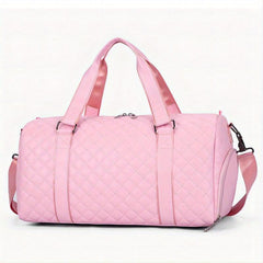 Crossbody Duffel Bag PU Tote Bag Gym Bag Weekender with Shoes Compartment