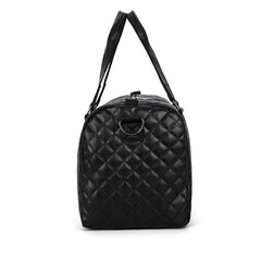Crossbody Duffel Bag PU Tote Bag Gym Bag Weekender with Shoes Compartment