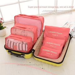 6pcs Clothes Storage Bags Lightweight Portable Travel Luggage Organizer