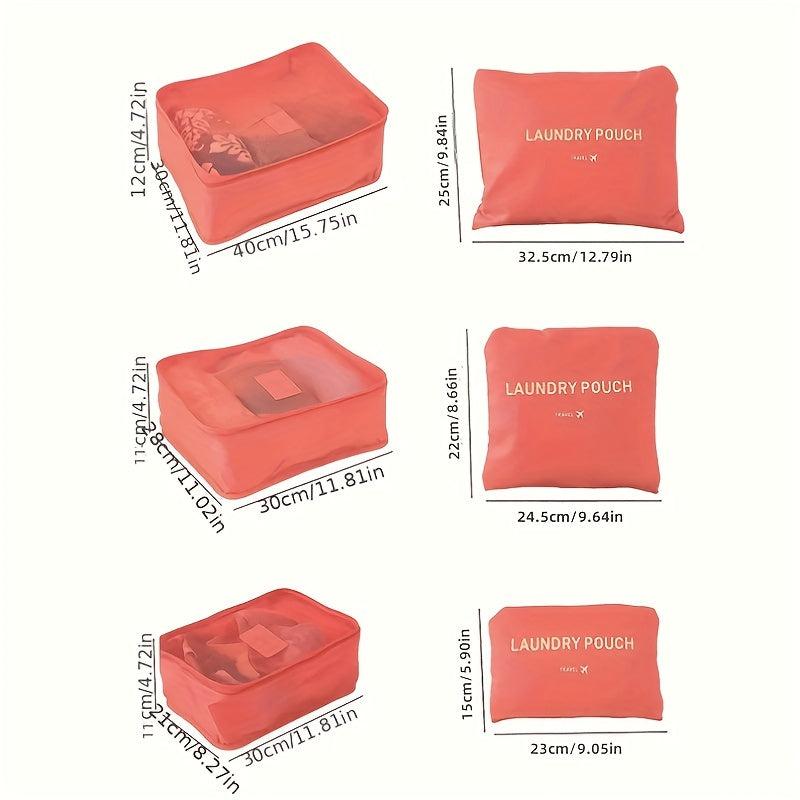 6pcs Clothes Storage Bags Lightweight Portable Travel Luggage Organizer
