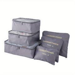 6pcs Clothes Storage Bags Lightweight Portable Travel Luggage Organizer