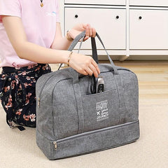 Large Capacity Weekender Tote Bag Lightweight Dacron Gym Storage Bag