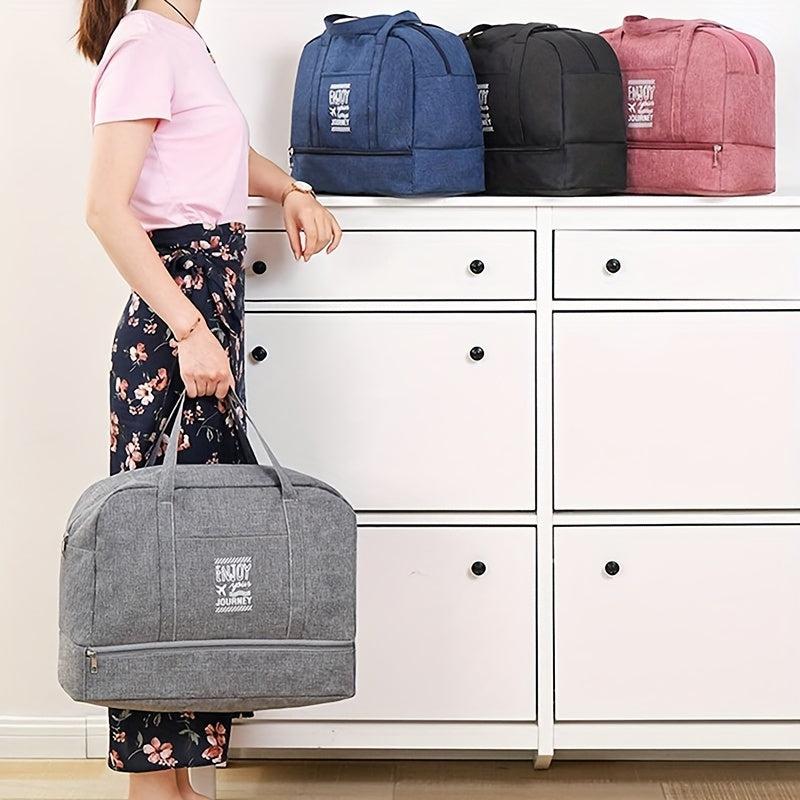 Large Capacity Weekender Tote Bag Lightweight Dacron Gym Storage Bag