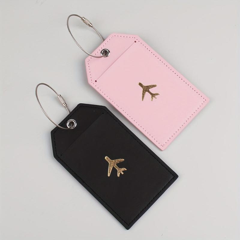 2pcs Airplane Pattern Luggage Tag Set