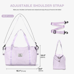 Letter Patch Zipper Duffel Bag Double Handle Travel Storage Bag