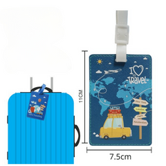 World Map Luggage Tag PU Leather Tag
