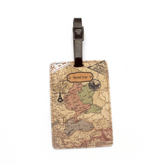 World Map Luggage Tag PU Leather Tag