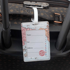 World Map Luggage Tag PU Leather Tag
