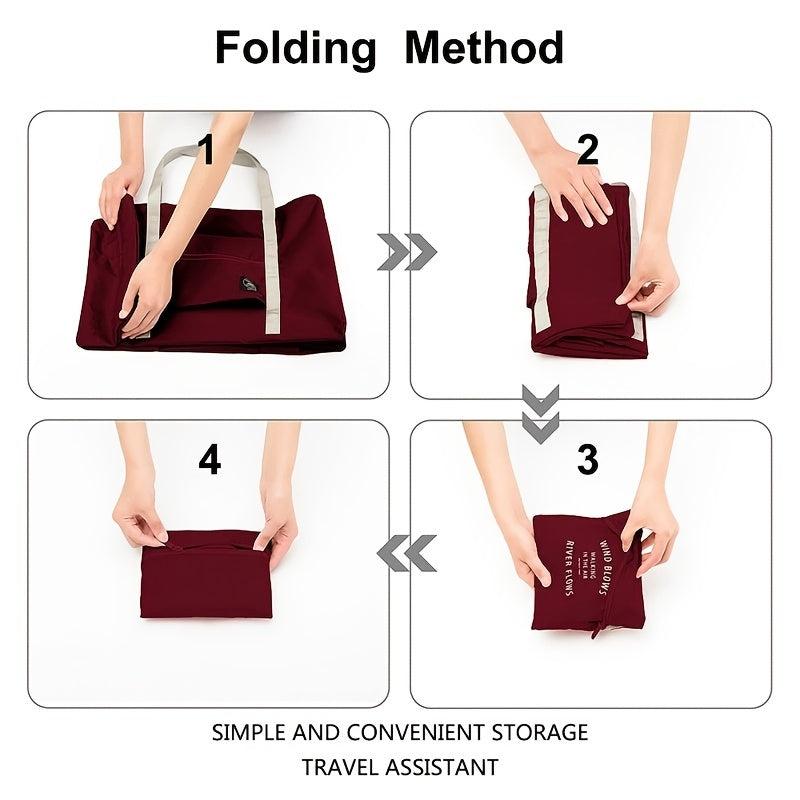 Travel Foldable Zipper Handbag Large Capacity Duffle Bag