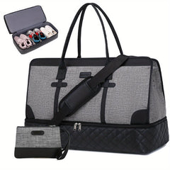 Large Capacity Weekender Duffle Bag with Clutch Purse