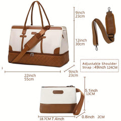 Large Capacity Weekender Duffle Bag with Clutch Purse