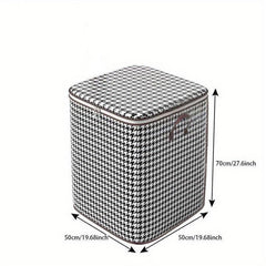 Houndstooth Pattern Storage Bag Waterproof Cotton Quilt Home Organiza