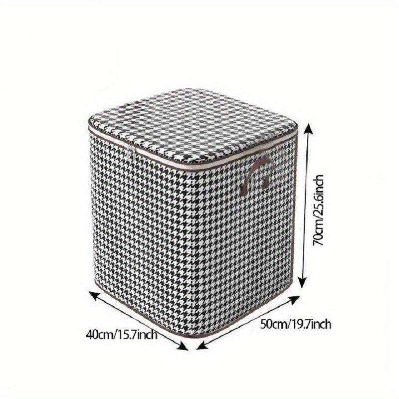 Houndstooth Pattern Storage Bag Waterproof Cotton Quilt Home Organiza