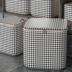 Houndstooth Pattern Storage Bag Waterproof Cotton Quilt Home Organiza