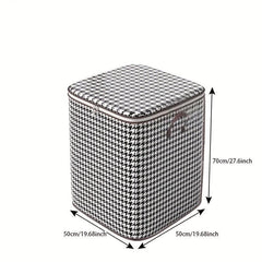 Houndstooth Pattern Storage Bag Waterproof Cotton Quilt Home Organiza